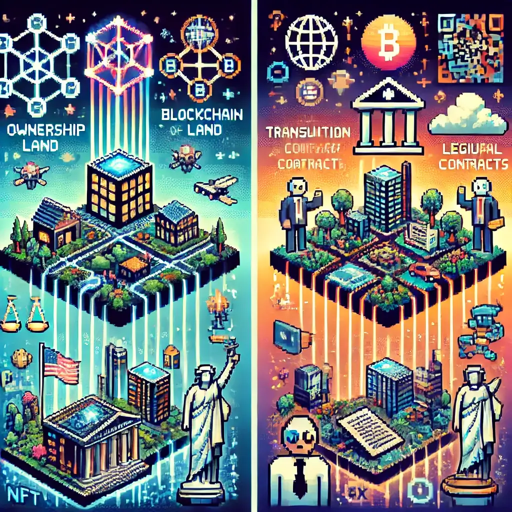 The Wild West of Virtual Land: 7 Shocking Legal Truths About Owning Metaverse Property! 2 Pixel art showing legal chaos in the metaverse — a confused avatar surrounded by court icons, tax symbols, national flags, contracts, and law books.
